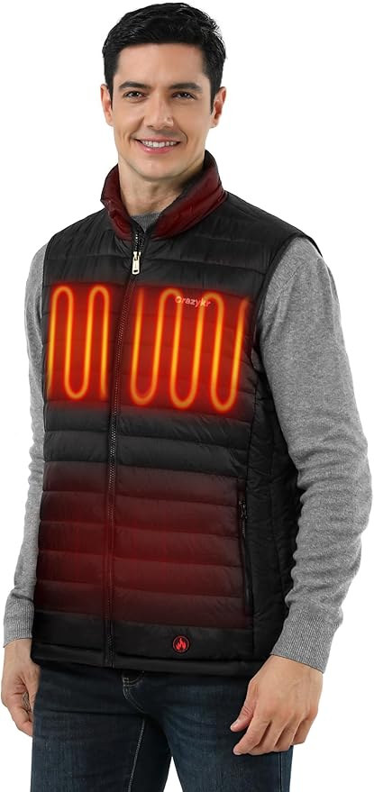 Heated Vest Men,Lightweight Quilted Electric Vest With Battery Pack Included,Rechargeable Black insulated heat Jacket