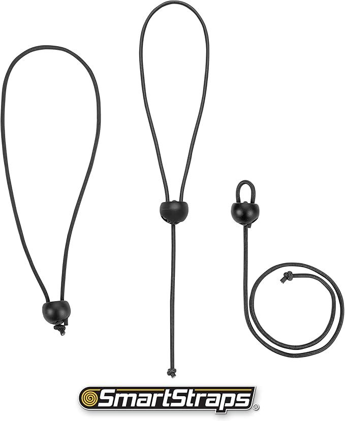SmartStraps Adjustable Toggle Ball Bungee Cord, Adjust Tension And Length From 2-12” – Great To Keep In Your Car, Boat And Workshop (pack of 8)