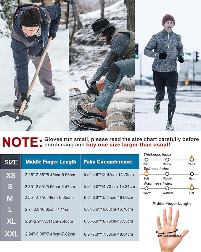 RIGWARL Gloves for Cool&Cold Weather Waterproof, Winter Gloves for Men Women Touch Screen