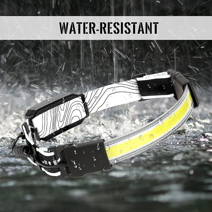 Adelante LED Headlamp Flashlight, 4Pack 1000LM 230°Wide-Beam Rechargeable Head Lamp for Adults, Red Taillight & 16 Clips Waterproof Hard Hat Light Headlamps for Running Hiking and Camping