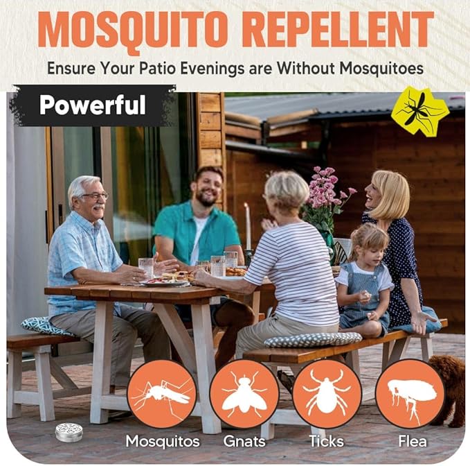 Mosquito Repellent Outdoor Patio, Powerful Indoors Mosquitoes Repellent, Natural Mosquito Deterrent for Kids/Adults, Keep Mosquito Away, Mosquitoes Control for Camping/Patio/Yard/Travel 2P