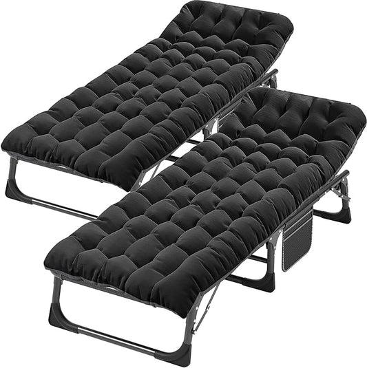 ABORON Folding Camping Cot for Adults, Double Layer 1200D, 500lb Capacity, Heavy Duty Guest Cot with Mat & Carrying Bag for Indoor & Outdoor Use