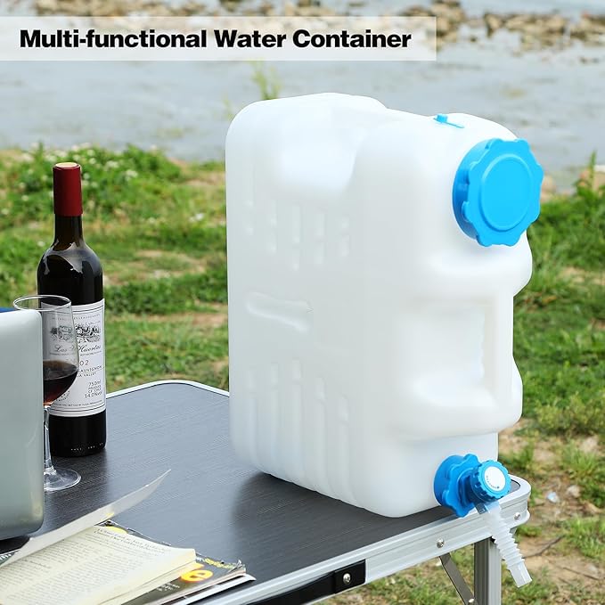 REDCAMP 5 Gallon/18.5L Portable Water Container with Spigot - Camping & Emergency Water Storage for Car, Hiking, Hurricane Supplies, 2 Pack