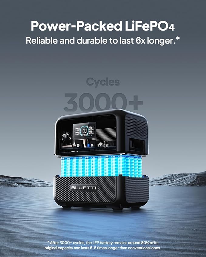 BLUETTI AC70 Solar Generator with Charger 1 (Ships Separately), 768Wh LFP Backup, 560W Alternator, DC-DC Charger for Portable Power Station, 2H Full Charge via Car, for Road Trips, Off-grid Use