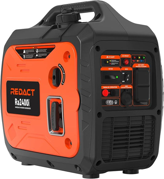 2400 Watts Portable Inverter Generator - Small Gasoline Powered for Home Backup, Camping, RV, Tailgating & Emergencies with CO Protection, Eco Mode, Recoil Start, Parallel Capable