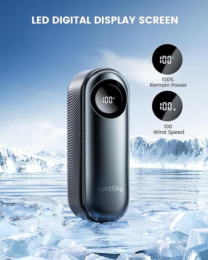 coldSky Portable Handheld Turbo Fan,1-100 Adjustable Speed Personal Fan,4000mAh Rechargeable Mini Fans,16,000 RPM Small Fans Portable Cooling For Women Travel Camping Outdoor