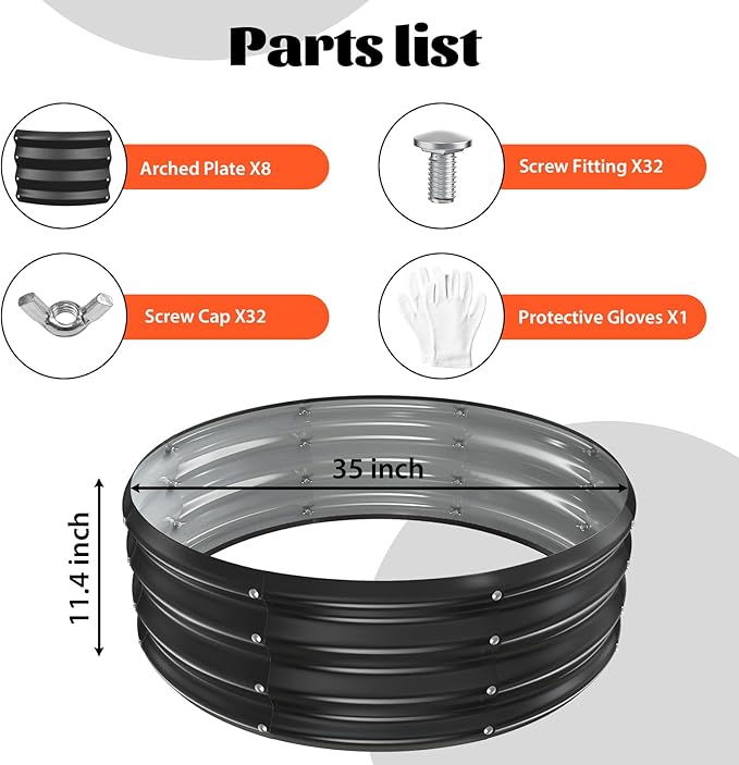 36 Inch Round Galvanized Fire Pit Ring/Fire Ring - Foldable and Perfect for Outdoor Gatherings and Campfires in The Yard/Garden/Park/Beach (Black+Gray, 3 FT Diameter+1 FT Tall)