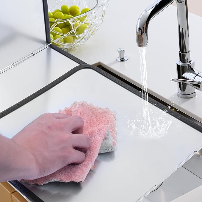 Splatter Guard for Frying Non-Stick 3 Sided Foldable Grease Splatter Screen Stainless Steel Backsplash Anti Splatter Shield Guard for Stove Screen Protector for Frying Stove Top Wall Easy to Clean M