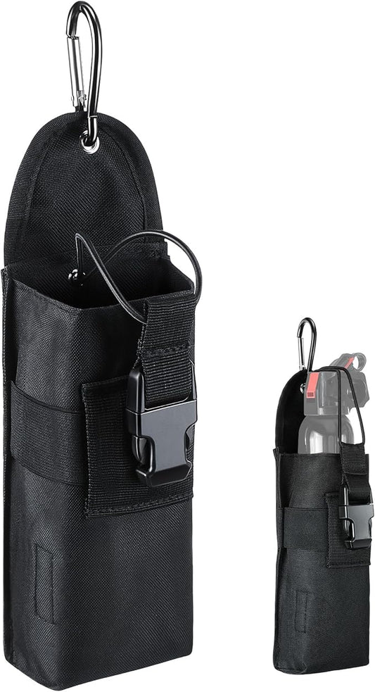 Bear Spray Holster with Quick Release Buckle (Spray Not Included), Nylon Holster with Hook & Loop for 7.9 & 9.2fl Oz Canister, Portable Pouch & Elastic Cord Design for Hiking Camping, Outdoor