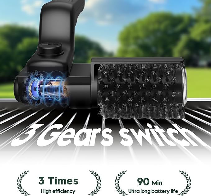 Juome Electric Grill Brush for Outdoor Grill, Cordless Rechargeable BBQ Grill Cleaner with 180°Adjustable Angle, Grill Cleaning Brush Kit with Grill Scraper, BBQ Grill Tools Accessories
