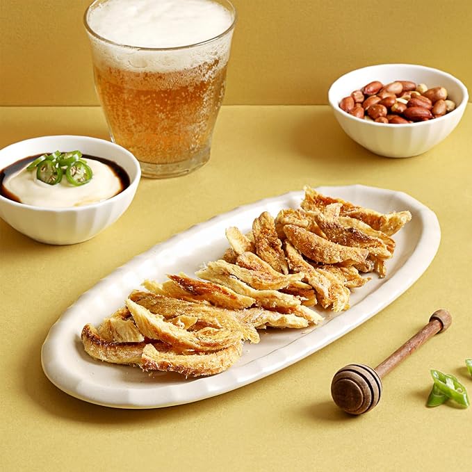 Kanggojip Korean Deliciously Roasted Dried Pollack Meoktae,먹태, Honey Butter Flavor Seasoning, Bite Sized, Ready to Eat, Great for Parties, Camping, Travel, or as a Snack or Bar Food_1.05oz (30g) x 5ea