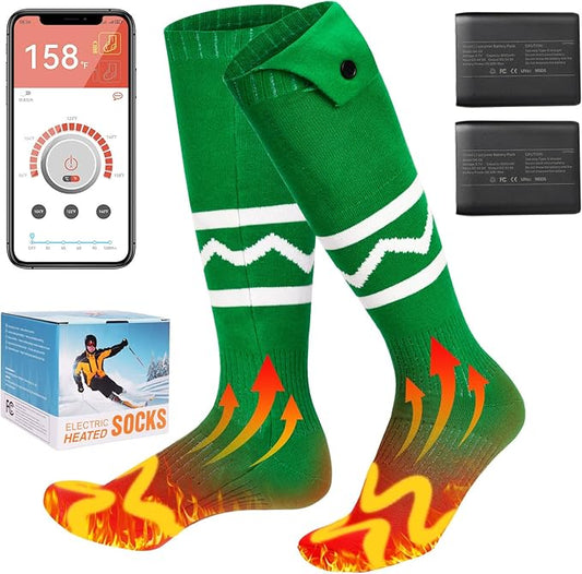 Heated Socks for Men Women with App Control, 8000mAh Battery Rechargeable, Electric Heating Warm Socks,360° Heating Warmth, Heated Toe Design, Foot Warmer for Skiing,Hiking, Hunting