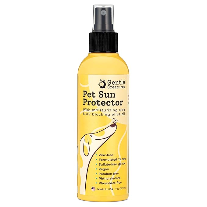 Gentle Creatures Dog Sunscreen - SPF 30+ With Skin Moisturizing Vitamin E and Olive Oil - No Zinc Oxide Safe for All Dogs and Cats - Dog Beach Accessories, Dog Camping Gear, Sunscreen for White Dogs