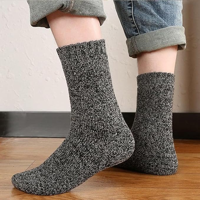 Josnown 5 Pairs Wool Socks Mens, Thick Warm Winter Thermal Cozy Boot Socks