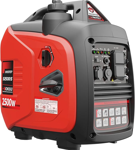2500W Portable Generator Super Quiet Inverter Generator Ultra Lightweight for Home Backup Outdoor Camping, CO Sensor Protect, EPA, ECO Mode