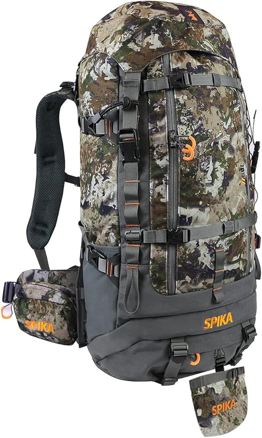 SPIKA Hunting Backpacks for Men, Meat Hauler Frame Pack with Rifle Holder, 40L/80L Extendable + Capacity for Bow Rifle Gun