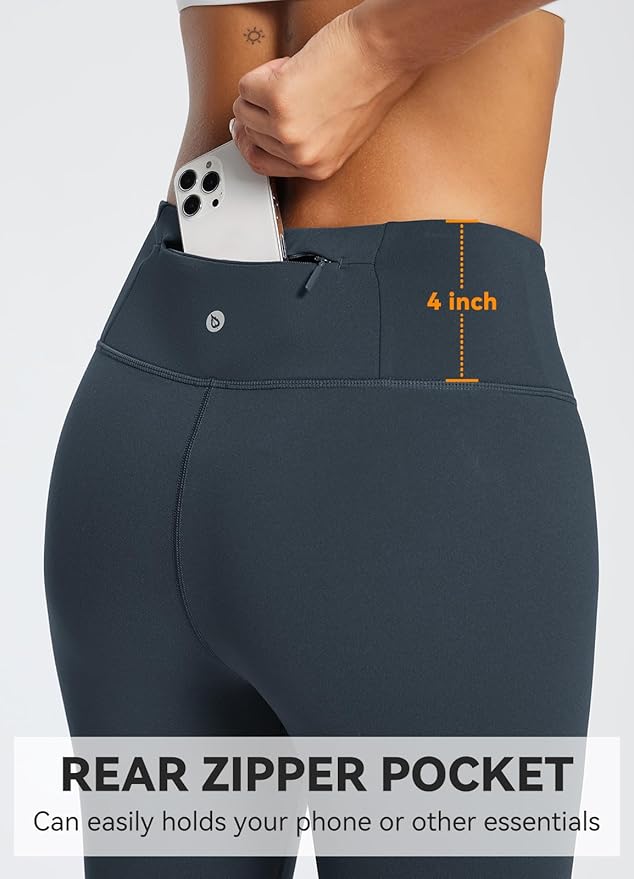 baleaf Women's Fleece Lined Leggings Water Resistant Thermal Winter Warm Tights High Waisted with Pockets Running Gear