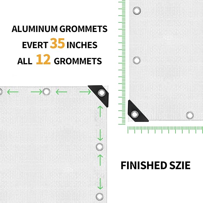 TARPAL 8x10 Feet White Tarp Waterproof Lightweight tarps Multipurpose Protective Cover All Purpose Poly Tarps Cover for Firewood Outdoor Furniture etc