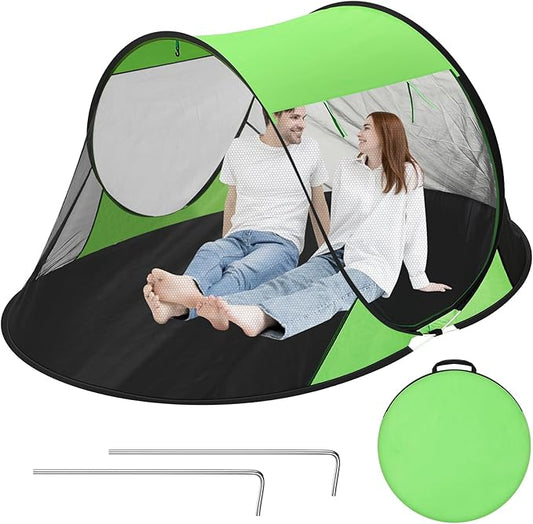 Pop up Mosquito Net Tent for Camping Instant Netting Screen Foldable Pop Tent with Ground Pin Waterproof Insect Bug Net for Outdoor Hiking Summer (86.6 x 59 x 45.3 in,Green,1 Pcs)