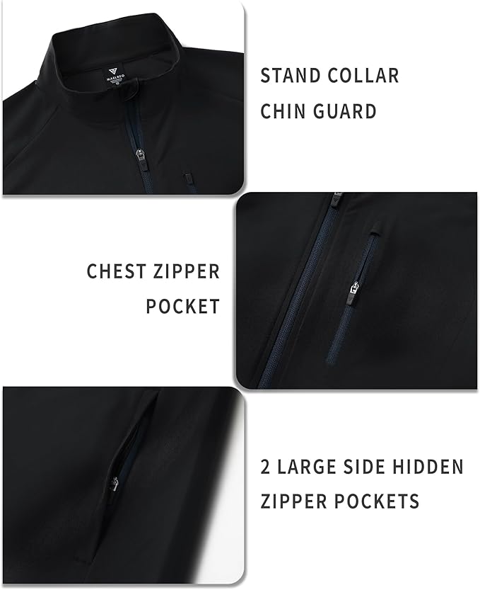 M MAELREG Mens Vests Outerwear Windproof Lightweight Softshell Vests Zip Pockets Sports Sleeveless Jacket Golf Vests for Men