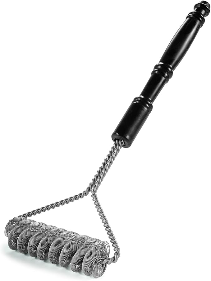 Brushtech 16" Quad Spring Safety Grill Brush - Durable & Safe Wire Springs, Long-Handle Grill Cleaning Brush for Gas & Charcoal Grills - Must-Have BBQ Tools, Gift for Men/Dad, Made in USA