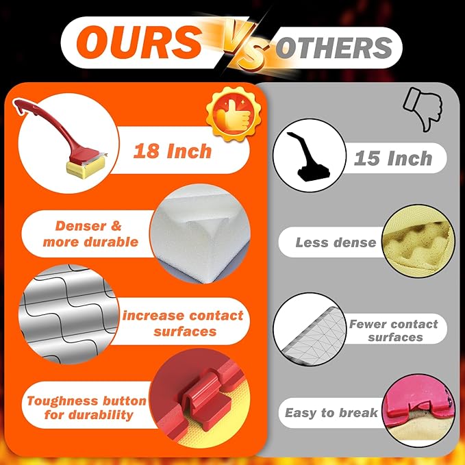 Grill Brush for Outdoor Grill, Bristle Free Steam Grill Brush with Scraper, BBQ Grilling Accessories BBQ Brush Non Metal Bristles, Grilling Accessories Fit Most Grills, Gifts for Men Dad Husband