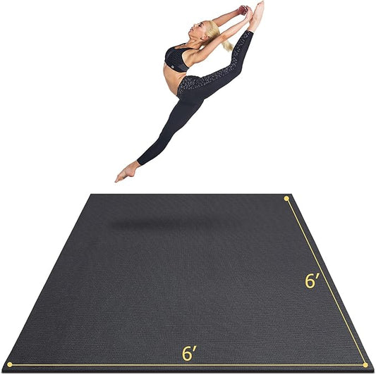 GXMMAT Large Yoga Mat 6'x4'/6'x6'/7'x5'(7mm/9mm), Extra Thick Workout Mats for Home Gym Flooring,Ultra Comfortable Non-Slip Quick Resilient Barefoot Wide Exercise Mat for Pilates,Stretching,Meditation