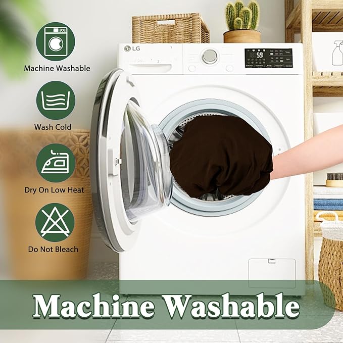 6 Pack Picnic Table Cover Fitted 8 Foot Tablecloth for Rectangle Tables Elastic Waterproof Stretch Washable Patio Folding Outdoor Spandex Table Cloth for Camping Banquet and Parties (Coffee 30" x 96")