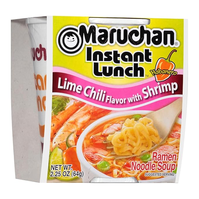 Maruchan Instant Lunch Lime Chili Flavor with Shrimp, 2.25 Oz, Pack of 12