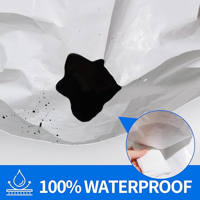 Tarp 16x20 ft Heavy Duty 12mil 100% Waterproof High Durability Multipurpose,Uv Resistant,White Tarp Suitable for Swimming Pools, Boats, Camping, Courtyards, Etc -by MVPNET