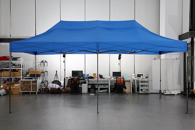 COBIZI 10x20 Pop Up Canopy Without Sidewall,Heavy Duty Canopy UPF 50+ All Season Wind Waterproof Commercial Outdoor Wedding Party Tents for Parties Canopy Gazebo with Roller Bag(10 x 20 ft Black)