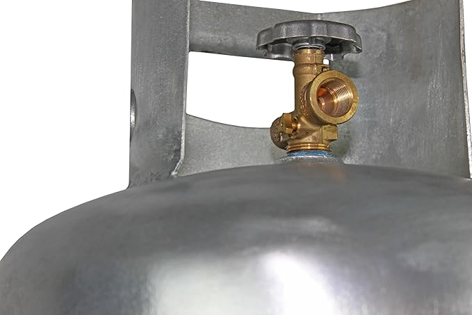 Flame King YSN100-GALV 100LB Galvanized Steel Propane Tank with POL Valve, Rust and Corrosion-Free, Built to Last