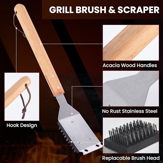 Steam Grill Scruber Brush for Outdoor Sponge Grill-Steam Grill Cheaning Scraper BBQ Brush-BBQ Accessory Grill Heavy Duty Brush for Grill Cleaning Scraper + Bristle Free Grill Brushs for Any Grill