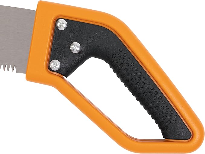 Fiskars 15” PowerTooth D-Handle Saw with Razor-Sharp Stainless Steel blade, Ergonomic SoftGrip Handle for Comfort and Control, Heavy-Duty Hand Saw