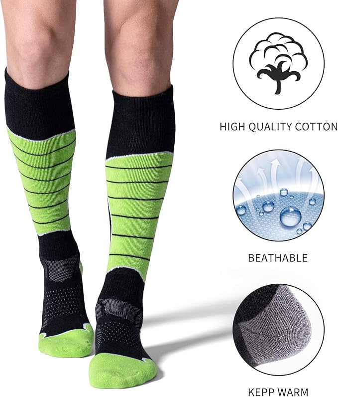 CS CELERSPORT 2/3/4 Pack Ski Socks for Men and Women Skiing, Snowboarding, Winter Performance Socks