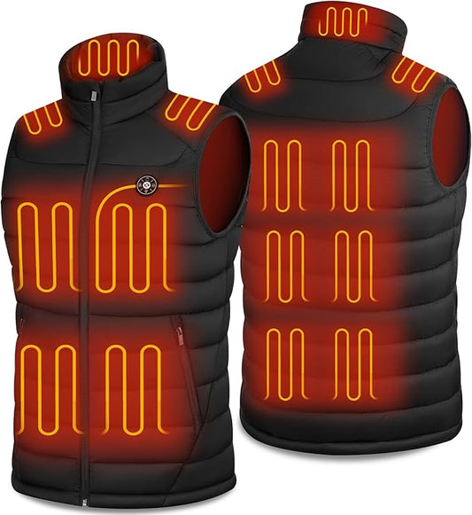 Heated Vest for Men with Battery Pack Included 16000mAh, 15 Heating Zones Electric Winter Warm Heating Jacket