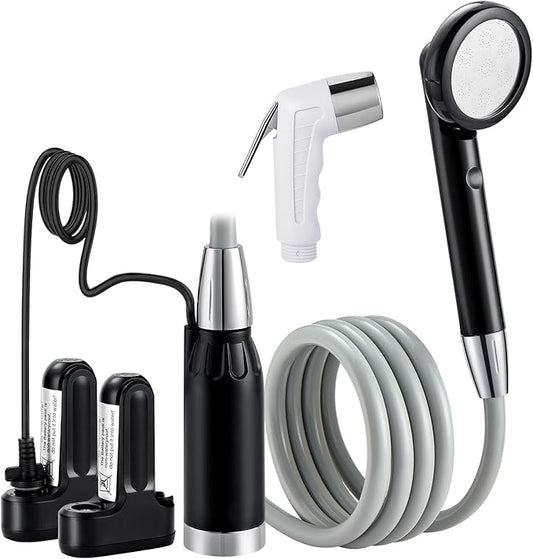 KEDSUM Portable Camp Shower, Camp Shower Head with Two Rechargeable Batteries, Portable Outdoor Shower for Camping, Hiking, Traveling JP-2040