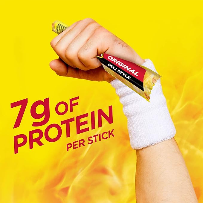 Slim Jim Monster Shortboi Smoked Meat Sticks, Deli Style Original Flavor, 7g Protein Per Stick, Snack Size, Lunchbox Snack, 0.9 oz. (24 Count)