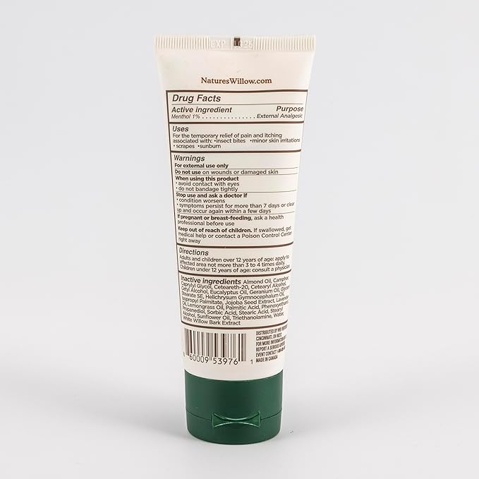 Nature's Willow Itch Relief Lotion with Willow Bark | Soothe Itch from Bug Bites, Rash, Sunburn, and More | Free from Artificial Fragrances & Dyes | Made with Essential Oils | 3.5 oz