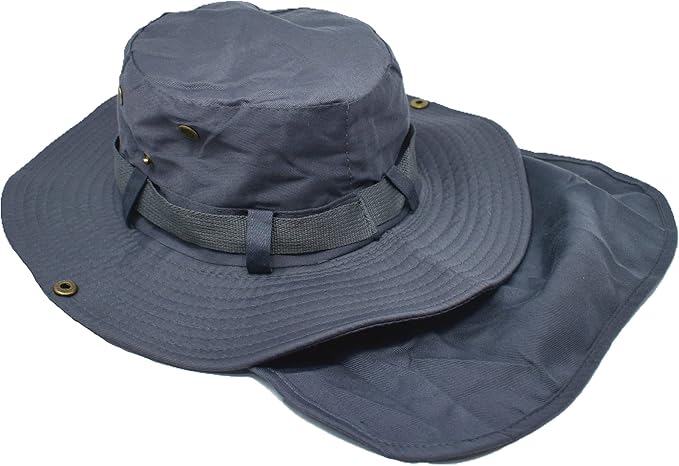 Glory Max Bucket Boonie Hat with Neck Flap Cover Sun Safari Wide Brim Fishing Garden Hiking Cap