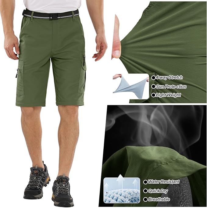 Fishing Hiking Pants for Men, Waterproof Convertible Quick Dry Pants for Wading, Lightweight Breathable