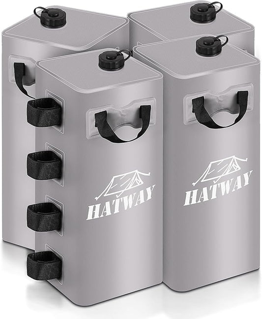 Canopy Water Bag, 220 LBS Set of 4 Leg Weights for Pop Up Canopy, Gazebo, Tent - 4 * 25L Gray