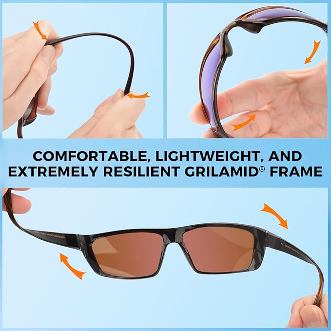 KastKing Huzzah Polarized Sport Sunglasses for Men and Women, Ideal for Driving Fishing Cycling and Running,UV Protection