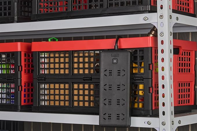 3-Pack Plastic Collapsible Storage Crates-30L,Foldable Plastic Crates for Storage (Black+Red)