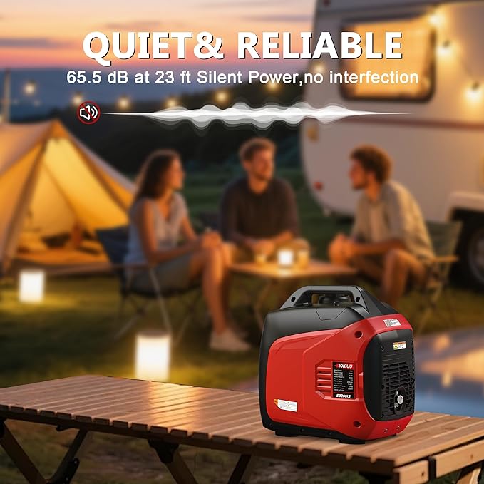3200W Portable Generator Super Quiet Inverter Generator Ultra Lightweight for Home Backup Outdoor Camping, CO Sensor Protect, EPA, ECO Mode