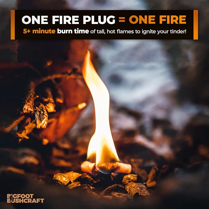 Non-Toxic Waterproof Fire Starters with 5+ Minute Burn for Emergencies, Survival, Campfires, Fire Pits, Grills - Made in The USA - 80 Pack