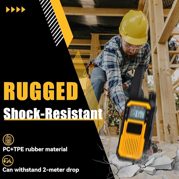 Retevis RB48 Heavy Duty Waterproof Walkie Talkies, Long Range Rechargeable Two Way Radios, Advanced Triple Proof, Vibration Reminder, for Warehousing Construction Contractor(10 Pack)