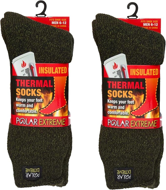Thermal Hiking Socks – Cushioned, Insulated, Warm para Boots, Men & Women, One Size Fits Most 6-12, 2-Pack
