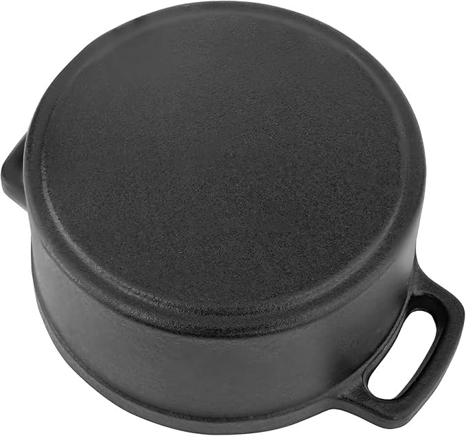 Mini Cocotte 16 oz Mini Dutch Oven 0.5 qt. Cast Iron Garlic Roaster for Oven Garlic Confit Pot Ramekins with Lids Oven Safe Set of 2, Black