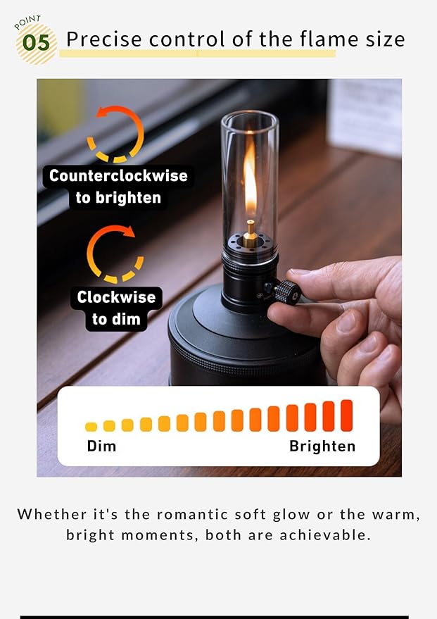 CAMPINGMOON Candle Lantern Gas Mini Small Camping Backpacking Black BKT-1D